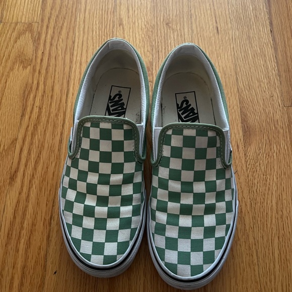 Green checkered slip on Vans - Picture 3 of 8
